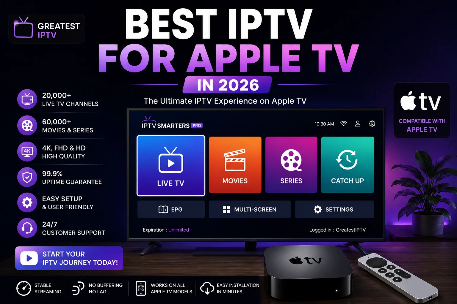 Best IPTV for Apple TV in 2026