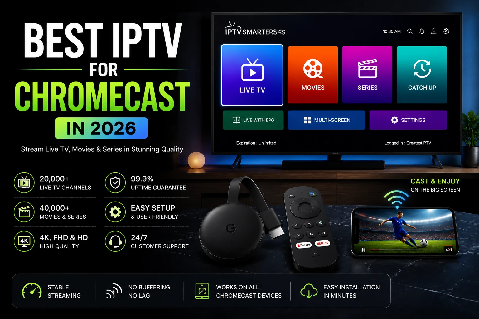 Best IPTV for Chromecast in 2026