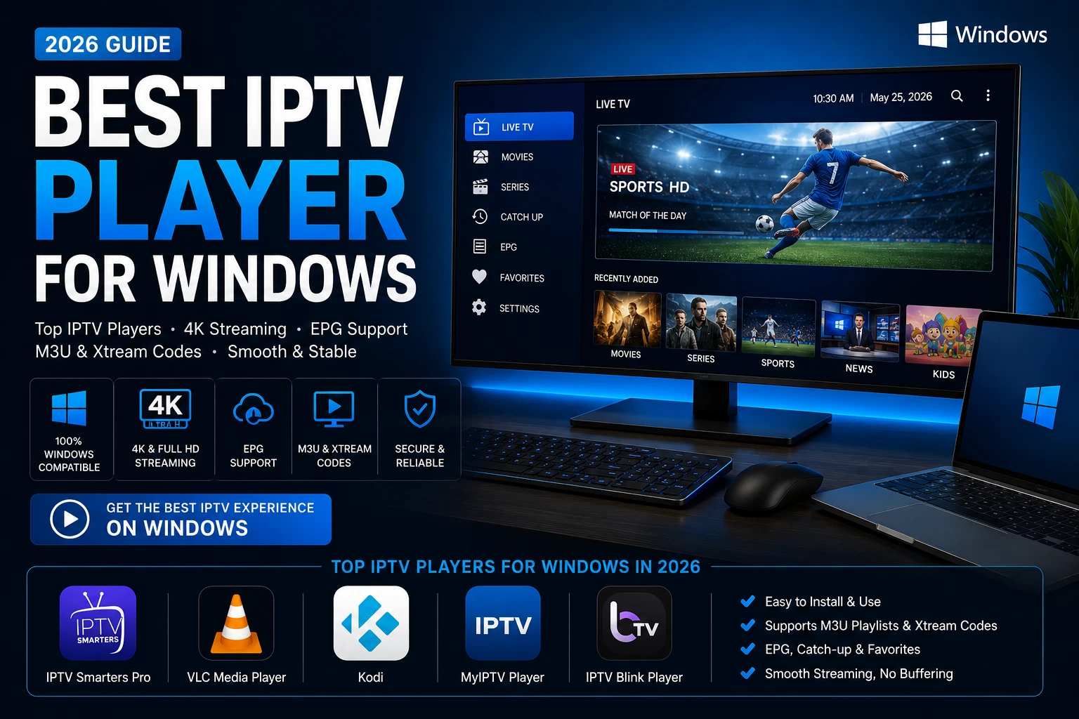 Best IPTV Player for Windows in 2026